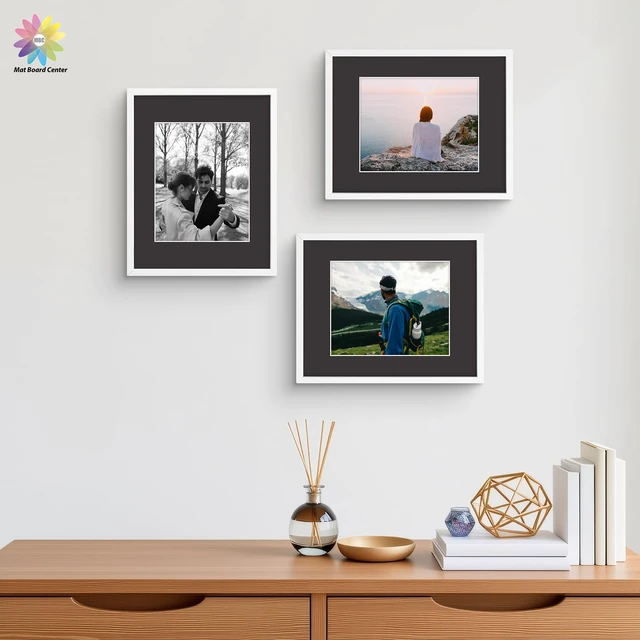 Alt view image 7 of 7 - Mat Board Center, 50 Pack 11x14 Mat with Backings+Bags for 8x10 Photo Black Acid Free, White Core, Kit Mat For Pictures, Photos,Prints & Art Framing