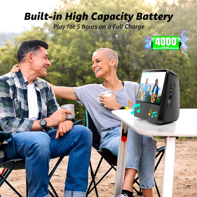 Alt view image 4 of 6 - 9.8" Portable DVD Player, 7" 1024x600, DVD & CD, Bluetooth 5.1 & 4000mAh Bluetooth 5.1 TX & RX, compact, family car travel home, 3-5 hour playback, USB/AUX, plays DVD/CD, AV to TV, resume playback