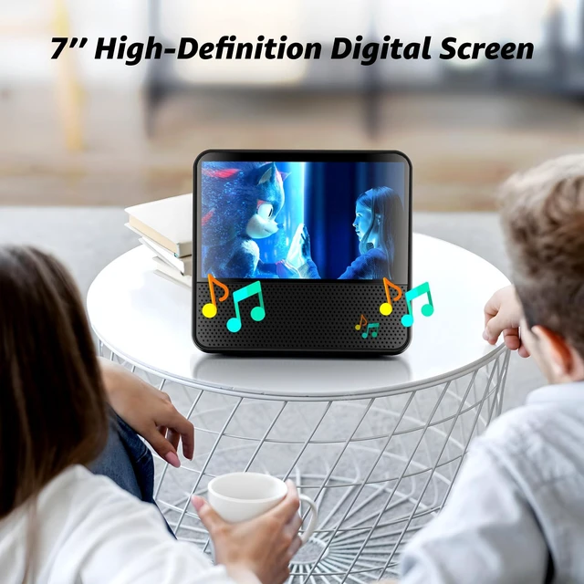 Alt view image 3 of 6 - 9.8" Portable DVD Player, 7" 1024x600, DVD & CD, Bluetooth 5.1 & 4000mAh Bluetooth 5.1 TX & RX, compact, family car travel home, 3-5 hour playback, USB/AUX, plays DVD/CD, AV to TV, resume playback