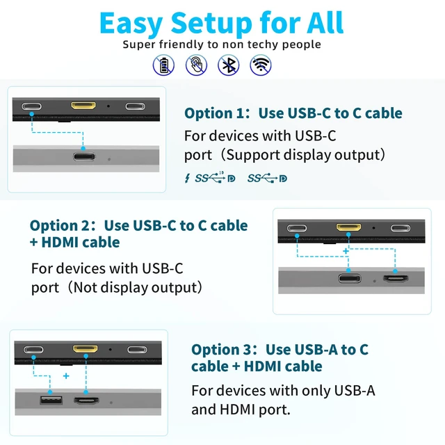 Alt view image 7 of 7 - Laptop Screen Extender 14" - FHD 1080P IPS Laptop Monitor Extender Dual Screen, Portable Monitor for Laptops 13-17" with USB-C/HDMI Port, Built-in Speakers, Plug n Play for Mac, Win, Android