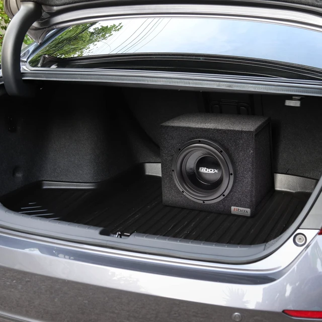Alt view image 6 of 6 - Bbox Single 10 Inch Subwoofer Sealed Enclosure - Car Subwoofer Box & Enclosures - Premium Subwoofer Box Improves Audio Quality, Sound & Bass - Red & Black Spring Terminals - Charcoal