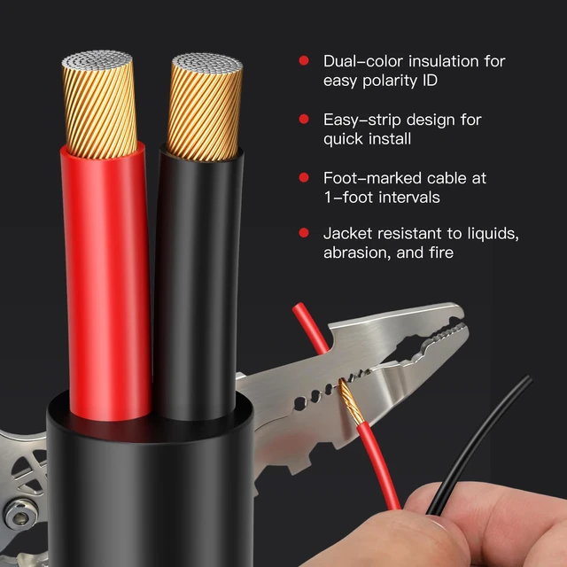 Alt view image 4 of 7 - 10 Gauge Outdoor Speaker Wire 100ft CL3 Direct Burial CCA Cable CL2 Rated, 2 Conductor Stranded Core, UV and Weather Resistant, No Conduit Needed Underground, Garden Patio Pool Audio