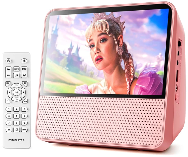 Main image of 9.8" Portable DVD Player, 7" 1024x600, DVD & CD, Bluetooth 5.1 & 4000mAh Bluetooth 5.1 TX & RX, compact, family car travel home, 3-5 hour playback, USB/AUX, plays DVD/CD, AV to TV, resume playback
