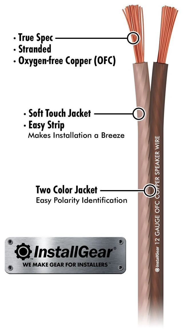 Alt view image 2 of 5 - 12 Gauge Speaker Wire with 12 Banana Plugs (100ft) - 12 AWG Cable 99.9% - Deoxidized Copper - True Spec and Touch Cable - Speaker Wire 12 Gauge