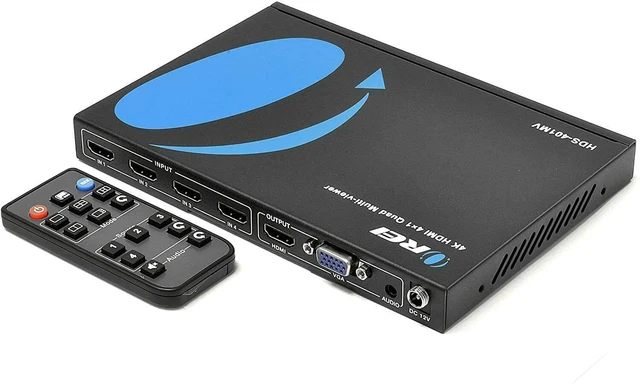 Alt view image 4 of 7 - 4x1 Multiviewer Switch - 4K@30hz, Audio Extract, RS-232, IR, PIP, EDID HDMI Multiviewer, HDMI Switcher 4 in 1 Out 10.2Gbps, 7 Display Modes, Auto Switching, Seamless Switching, HDCP 1.4