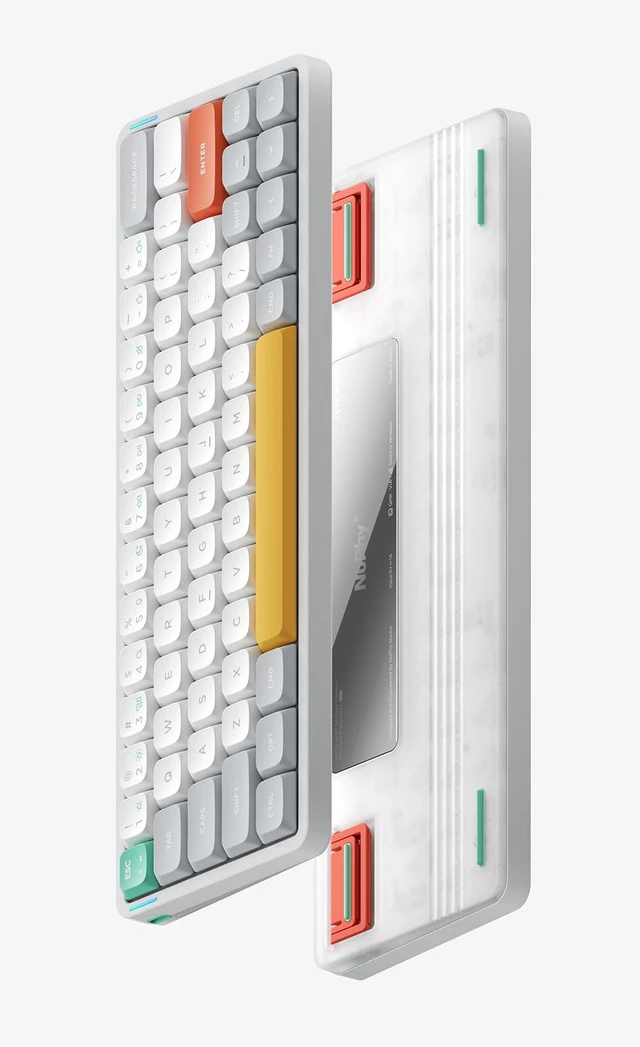Alt view image 2 of 6 - Air60 V2 Portable Wireless Keyboard 60% Low Profile Mechanical Keyboard Support QMK/VIA Compatible with Windows/mac OS/Linux Supports Bluetooth 5.1/2.4GHz/Wired USB-C White-Gateron Aloe Switch