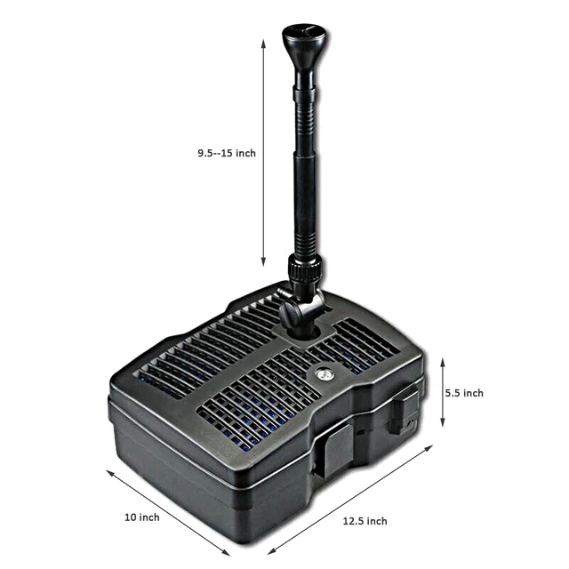 Alt view image 6 of 7 - 660GPH Submersible Pump Pond Fountain with Inside Filter and RGB Colorful LED Light, Multiple Water Fountain Spray Nozzles Kit for Garden PondIndoor and Outdoor Landscape (Fountain+U-V bulb)