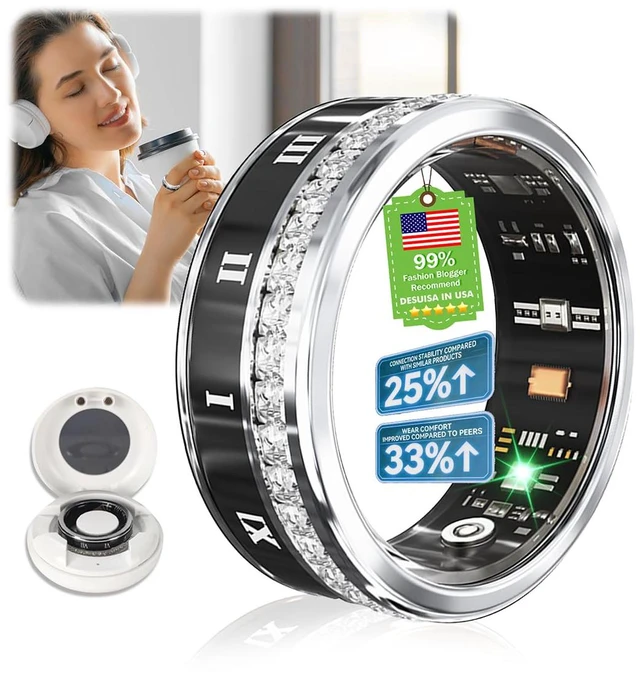 Main image of 10 Gen Diamond Smart Ring and Wireless Charging CaseIndustry Ranking No.1 0 Measurement Error 2026 Smart Ring for Women & Men for Sleep Tracking Wearable Device,Fitness Ring 12#