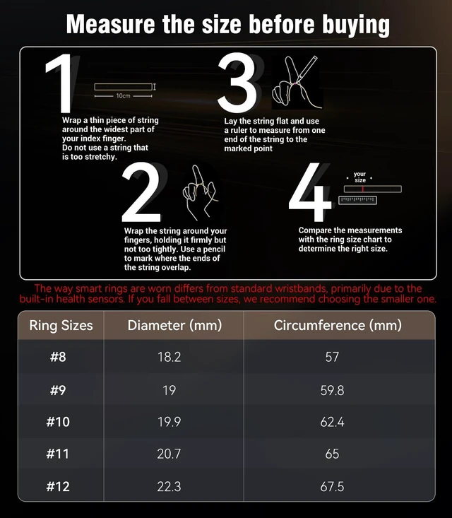 Alt view image 3 of 7 - 10 Gen Diamond Smart Ring and Wireless Charging CaseIndustry Ranking No.1 0 Measurement Error 2026 Smart Ring for Women & Men for Sleep Tracking Wearable Device,Fitness Ring 12#