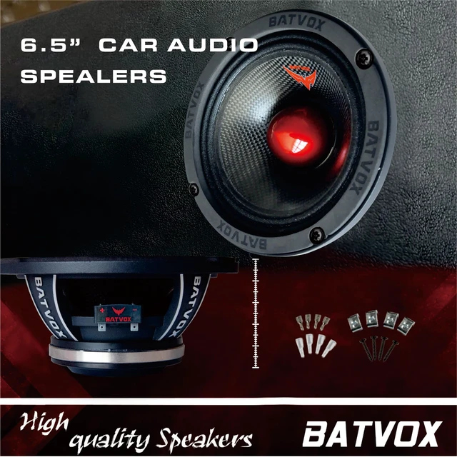 Alt view image 2 of 7 - MX65S1 Midrange Loudspeaker 6.5" Red Bullet, 600W Max, 4 Ohms, Premium Quality Audio Door Speakers for Car or Truck Stereo Sound System, Black (1 Speaker)