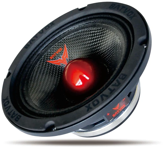 Main image of MX65S1 Midrange Loudspeaker 6.5" Red Bullet, 600W Max, 4 Ohms, Premium Quality Audio Door Speakers for Car or Truck Stereo Sound System, Black (1 Speaker)