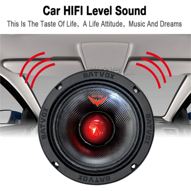 Alt view image 6 of 7 - MX65S1 Midrange Loudspeaker 6.5" Red Bullet, 600W Max, 4 Ohms, Premium Quality Audio Door Speakers for Car or Truck Stereo Sound System, Black (1 Speaker)