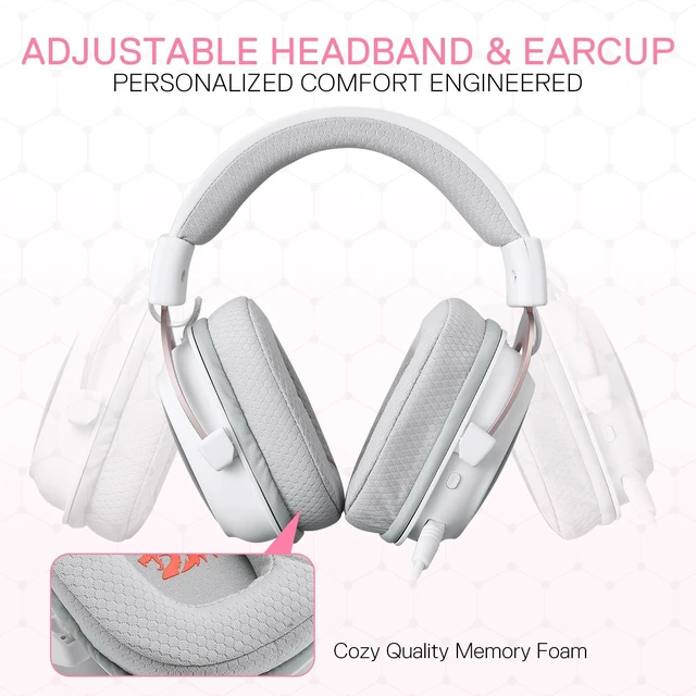 Alt view image 5 of 7 - H510 PRO 3-Mode RGB Gaming Headset - 7.1 Surround Sound - 53MM Audio Drivers in Memory Foam Ear Pads w/Durable Fabric Cover- Multi Platforms Headphone - USB Powered for PC/PS4/NS