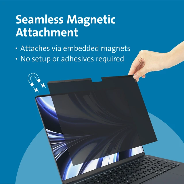 Alt view image 2 of 6 - MagPro Elite Magnetic Privacy Screen for MacBook Air 13.6 inch (M2/M3/M4, 2022 and Newer, K58374WW), 1 Count
