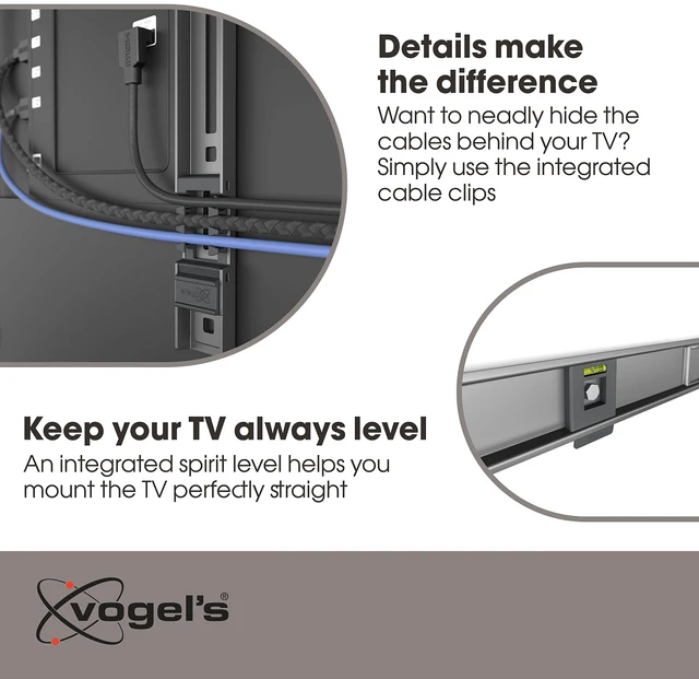 Alt view image 6 of 7 - TVM 5405 Extremely Flat TV wall Bracket for 32-77 inch TVs, Max. 165 lbs, TV Bracket max. VESA 400x400, Universally Compatible, Distance to the wall only 0.59 inch
