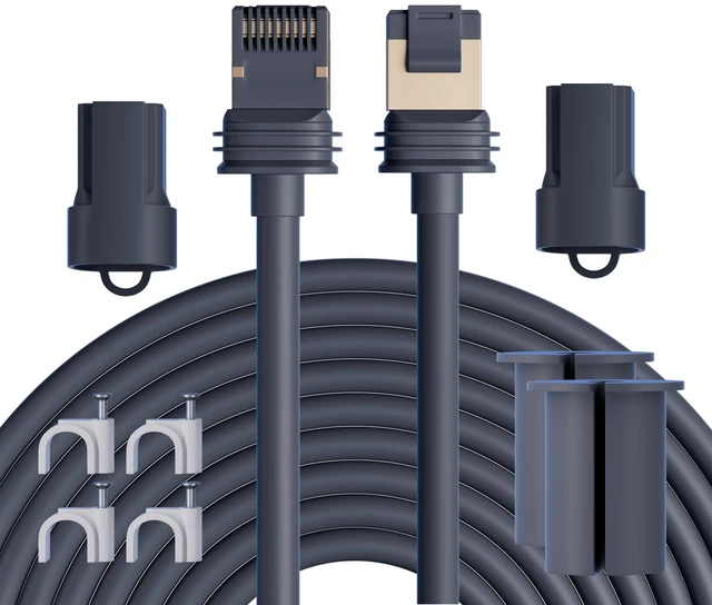Main image of Starlink Cable Gen 3 for Standard 4/4X/V5, 150FT/45M Waterproof Replacement 24AWG, 2000Mbps,150FT/45M,Starlink Mini/Extension/Ethernet Cable Accessories;Waterproof PVC Jacket,End Caps,for Gen3/Mini/V3