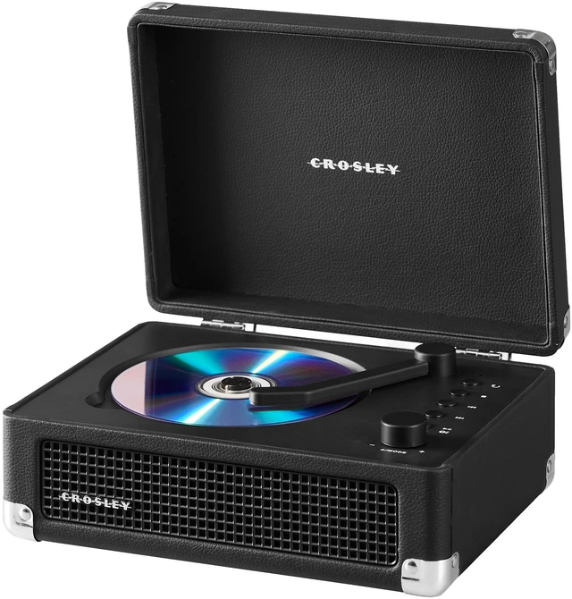 Alt view image 7 of 7 - CR3505A-BK Cruiser CD Player, Black Tonearm-Inspired Power Switch, Bluetooth In / Out, Built-in Full-Range Stereo Speakers