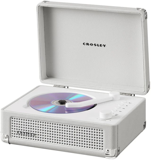 Alt view image 7 of 7 - CR3505A-WS Cruiser CD Player, White Sand Tonearm-Inspired Power Switch, Bluetooth In / Out, Built-in Full-Range Stereo Speakers