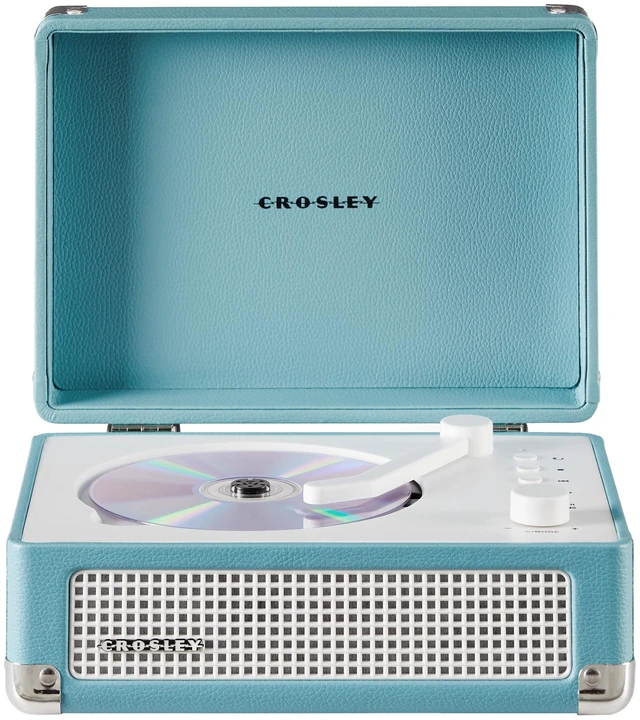 Main image of CR3505A-TU Cruiser CD Player, Turquoise Tonearm-Inspired Power Switch, Bluetooth In / Out, Built-in Full-Range Stereo Speakers
