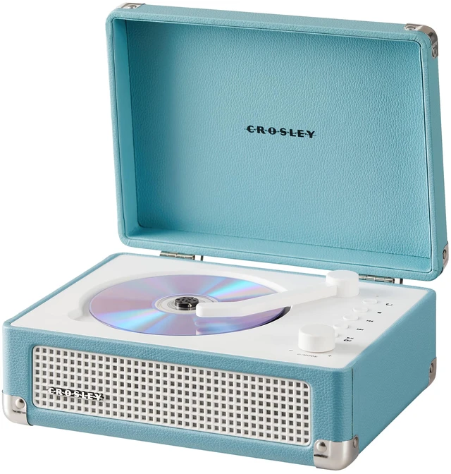 Alt view image 7 of 7 - CR3505A-TU Cruiser CD Player, Turquoise Tonearm-Inspired Power Switch, Bluetooth In / Out, Built-in Full-Range Stereo Speakers