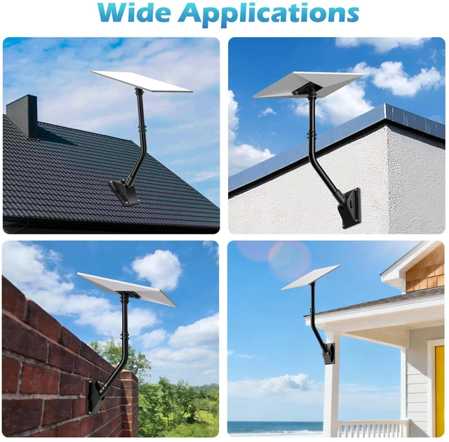 Alt view image 6 of 7 - Starlink Mount for Gen 3/4/4X Satellite Dish with Pipe Adapter Wall Mount for Starlink Gen 3, Adjustable roof mount, Pole Mount Kit, Heavy-Duty Steel, For Wall & Outdoor Use