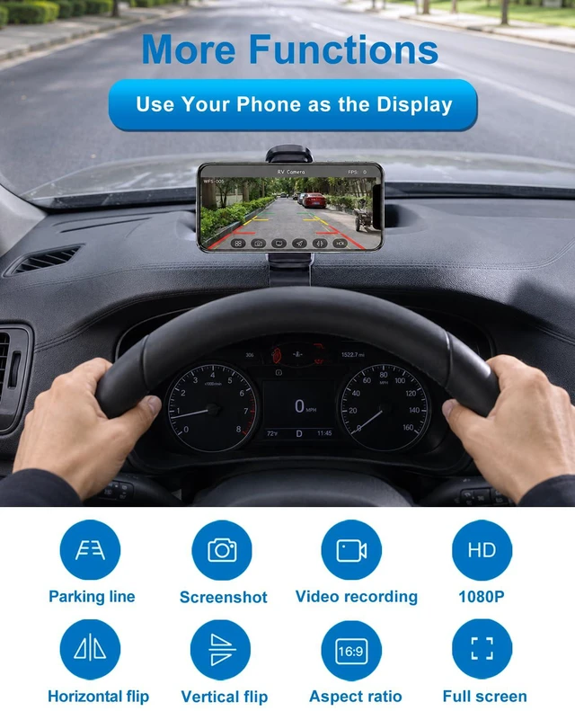 Alt view image 6 of 7 - 1080P Solar Magnetic Wireless Backup Camera WiFi Hitch Camera Night Vision, 365-Day Standby Rechargeable Camera for Phone Pad Android, Front Rear View Reverse for RV Pickup Horse Trailer