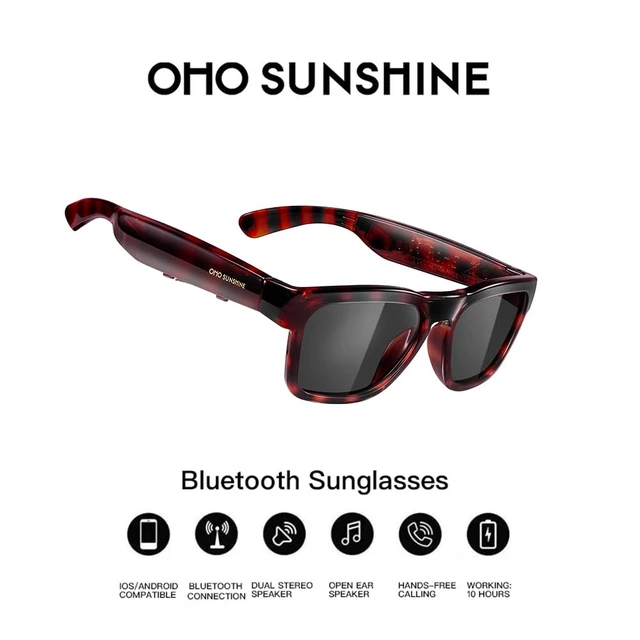 Alt view image 2 of 7 - Open Ear Smart Glasses, UV400 Z87.1 Lightweight Bluetooth Sunglasses Up to 10H Playtime, Hands-Free Calling, Music Playback, Voice Control, Polarized Lens, Unisex for Daily Wear & Outdoor Sports