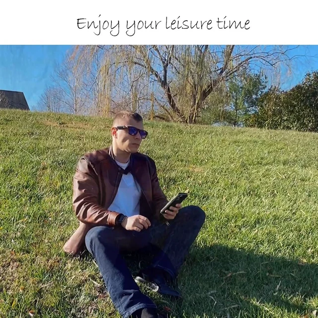 Alt view image 6 of 7 - Open Ear Smart Glasses, UV400 Z87.1 Lightweight Bluetooth Sunglasses Up to 10H Playtime, Hands-Free Calling, Music Playback, Voice Control, Polarized Lens, Unisex for Daily Wear & Outdoor Sports