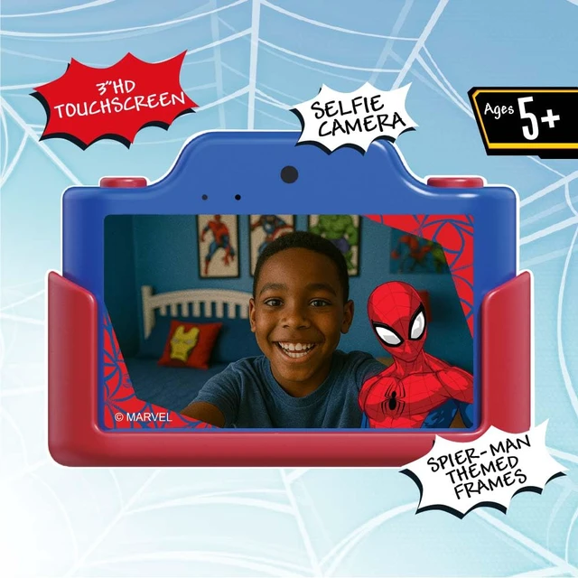 Alt view image 2 of 7 - Spider-Man Official Licensed Kids Camera, 3" Touchscreen Digital Video Camcorder, 48MP Photo, 32GB Memory Card, Gift for Boys & Girls Ages 5+ (Model K) by kiimento