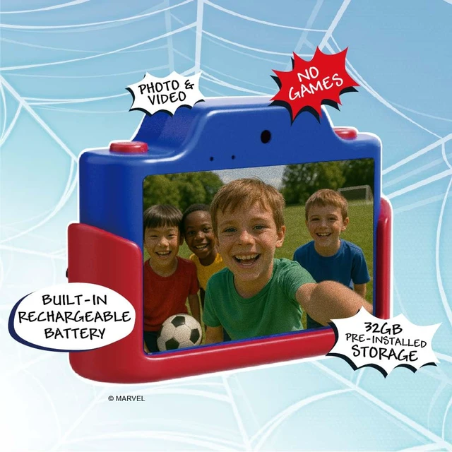 Alt view image 4 of 7 - Spider-Man Official Licensed Kids Camera, 3" Touchscreen Digital Video Camcorder, 48MP Photo, 32GB Memory Card, Gift for Boys & Girls Ages 5+ (Model K) by kiimento