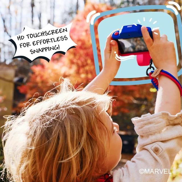 Alt view image 7 of 7 - Spider-Man Official Licensed Kids Camera, 3" Touchscreen Digital Video Camcorder, 48MP Photo, 32GB Memory Card, Gift for Boys & Girls Ages 5+ (Model K) by kiimento