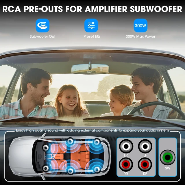 Alt view image 6 of 6 - Single Din Classic Car Stereo Vintage Retro Style Radio for Truck Bluetooth LCD Display AM FM Receiver USB AUX-IN Pre-amp Subwoofer Output
