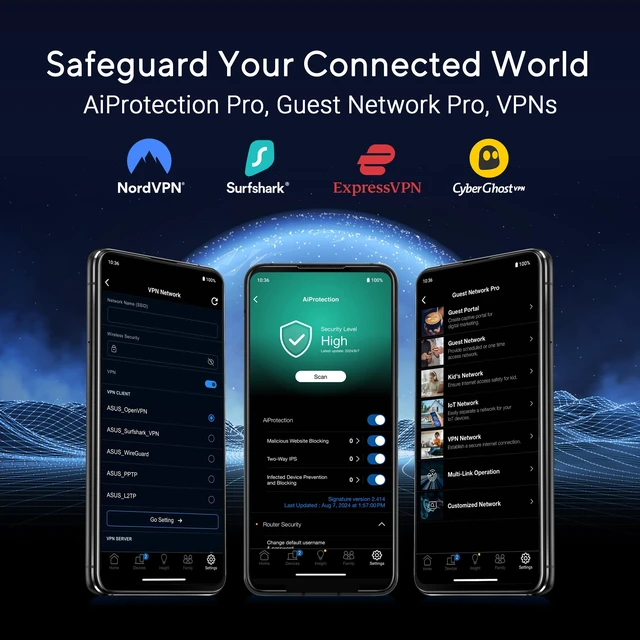 Alt view image 7 of 7 - WiFi 7 Router RT-BE86U BE6800 Dual-Band Supports 4096-QAM, MLO, AI WAN Detection, AiMesh, Security,
