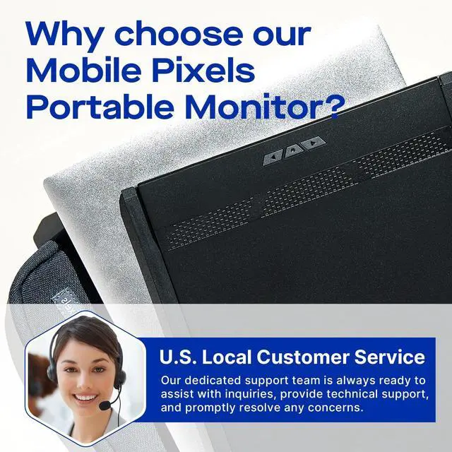 Alt view image 7 of 7 - Max DS New Mobile Pixels Portable Monitor (2026 Upgraded), 14.1" Full HD IPS Laptop Screen Extender, USB C/HDMI Powered Plug and Play,Windows/Mac/Android Compatible