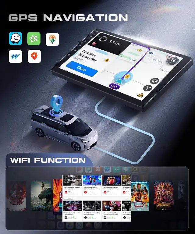 Alt view image 4 of 4 - 4G+64G Android 15 Car Stereo for Honda CRV 2002-2006 with Wireless Carplay Android Auto, 9 Inch 1280 * 720 Touch Screen GPS/WiFi/Bluetooth 5.0/ FM/32EQ/ SWC/Backup Camera