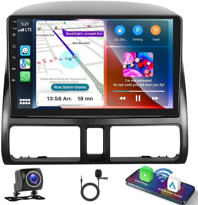 Main image of for Honda CRV 2002-2006 Wireless Apple Carplay Android Auto,9" Touchscreen Android Car Stereo Autoradio Head Unit with GPS Navigation HiFi WiFi Bluetooth RDS FM Backup Camera Mirror Link