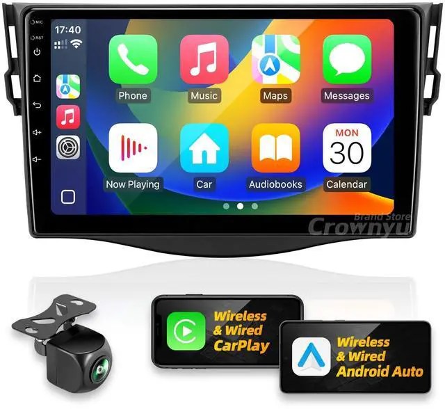 Main image of for Toyota RAV4 2006-2012 Radio Compatible with Wirelessly Carplay Android Auto Upgrade Android Car Stereo Bluetooth Navigation Touchscreen GPS FM Multimedia Player Backup Camera Head Unit