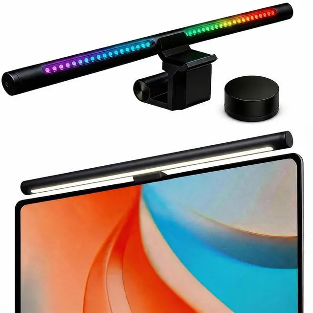 Main image of Monitor Light Bar RGB Backlight, Ra98 Computer Lamp Works with Matter & Alexa for Home Office Gaming, 350LM Dimmable No Glare Eye-Care LED Screen Bar, USB Desk Lamp with Screen & Music Sync