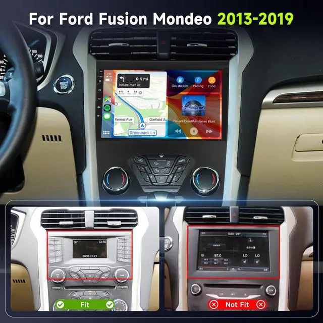Alt view image 2 of 4 - 5GhzWiFi 8Core 4+64G Radio for Ford Fusion Mondeo 2013-2019 Car Stereo with Wireless Carplay Android Auto,9'' 1280X720P IPS Touch Screen,5.0Bluetooth,DSP 46EQ,59UIs,FM/RDS,SWC Backup Camera