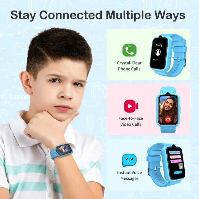 Alt view image 3 of 4 - 4G Kids Watch with GPS Tracker | Kids Smart Watch with Video & Voice Calling Alarm SOS Pedometer Calculator Camera HD Touch Screen School Mode, Gift Watches for Kid, Boys and Girls Age 5-12