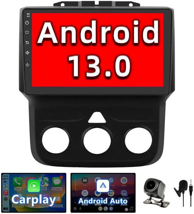 Main image of Android 13 Car Stereo Compatible with Dodge Ram 1500/2500/3500 Radio 2013 2014 2015 2016 2017 2018,Navigation GPS Touch Screen Radio Head Unit with Wireless CarPlay/Android Auto(Manual AC)
