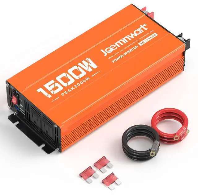 Main image of 1500W Inverter 12V DC to 120V AC Converter with 2 AC Outlets, QC3.0/PD30W Fast Charging USB Ports, Car Power Inverter Adapter for Vehicles