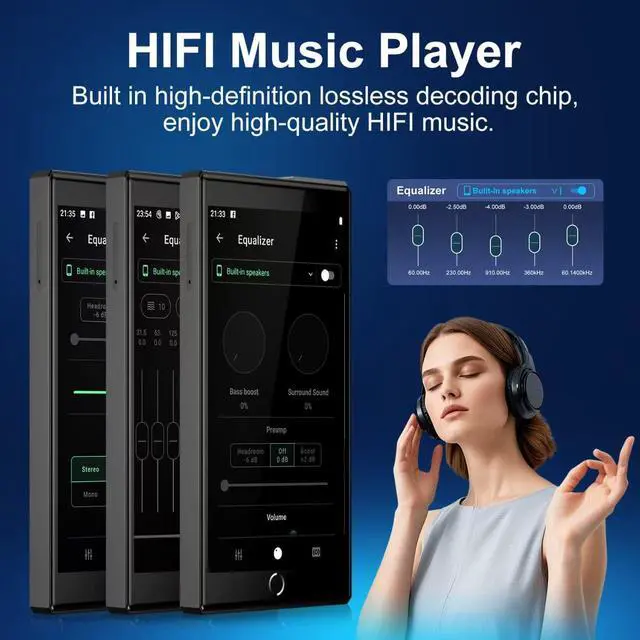 Alt view image 3 of 4 - 144GB MP3 Player with Bluetooth and WiFi, Real HiFi MP3 Player 4.3" FHD Zinc Alloy Panel Touch Screen, MP4 Players,Music Player with Spotify,Pandora,Amazon Music