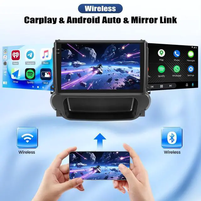 Alt view image 4 of 4 - 4G+128G Android 15 Car Stereo for Chevrolet Chevy Malibu 2013-2015 with Wireless Carplay Android Auto, 9" Incell Touchscreen Car Radio with GPS Navigation WiFi Bluetooth FM/RDS Radio HD Backup Camera