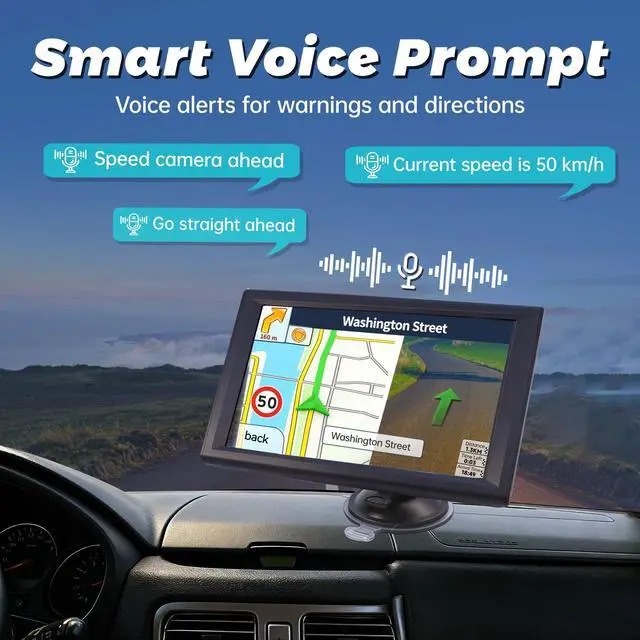 Alt view image 2 of 4 - GPS Navigator for Car Truck RV Pickup, 9-inch, No Network Required | 2026 Offline Map with Free Updates, HD Touchscreen, Voice Guidance, Speed & Traffic Alerts, Custom Route by Car Size
