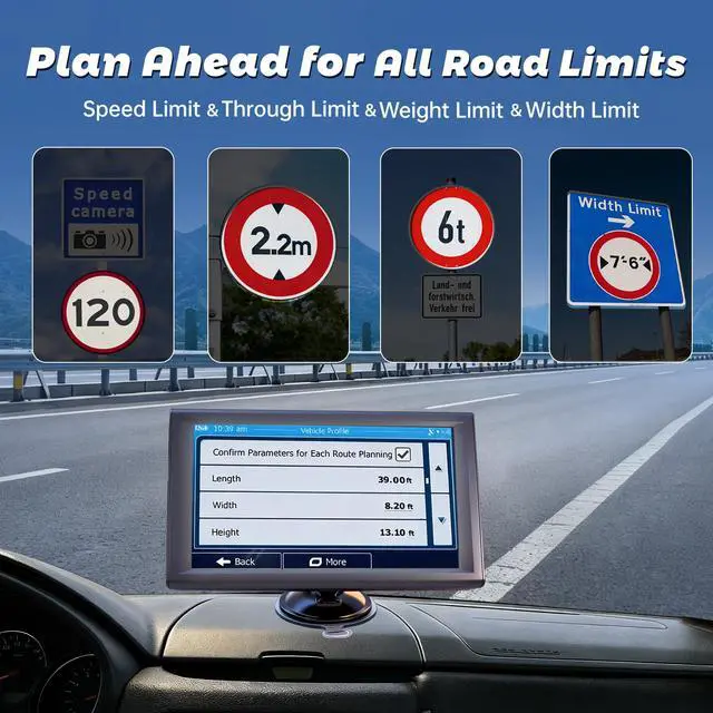 Alt view image 4 of 4 - GPS Navigator for Car Truck RV Pickup, 9-inch, No Network Required | 2026 Offline Map with Free Updates, HD Touchscreen, Voice Guidance, Speed & Traffic Alerts, Custom Route by Car Size