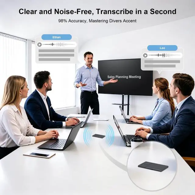 Alt view image 3 of 4 - Note AI Voice Recorder Personal Assistant AI Transcribe & Summarize Support 126 Languages 64GB Portable AI Note Taking Assistant for Phone Calls, Meetings&Interveiws, Magnetic