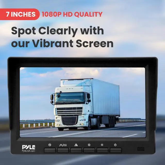 Alt view image 2 of 4 - 7 1080P HD Digital Wireless Monitor and Wireless License Plate Camera - Waterproof, Night Vision, Single Channel Visual Assistance Kit (12/24V for Bus, Truck, Trailer, Van, RV, Camper)