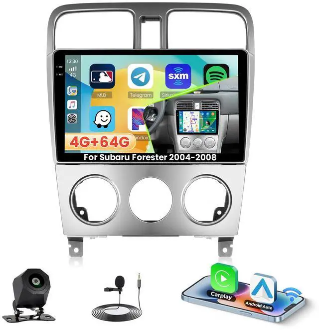 Main image of 4+64G Android 15 Car Radio for Subaru Forester 2004-2008, 9" Incell Touchscreen for Forester Car Stereo, Wireless CarPlay/Android Auto, 5GHz WiFi, Bluetooth 5.0, EQ, GPS, 1280 * 720, Backup Camera