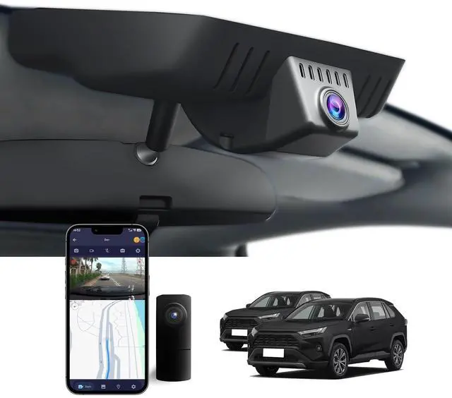 Main image of Dual Channel 4K & 1080P Dash Cam for 2022-2025 Toyota RAV4 LE Limited SE Adventure XLE XSE (Model B)(with Vent Hole),Easy Installation,OEM-Style,Loop Recording,WiFi & App,128G Card